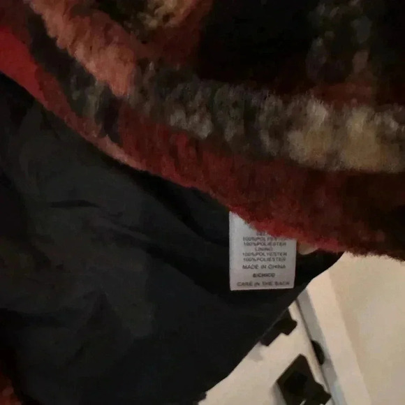 LOVE TREE BURNED ORANGE PLAID TEDDY SHERPA COAT - Picture 7 of 7